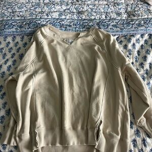American Eagle Outfitters Cream Fleece Pullover